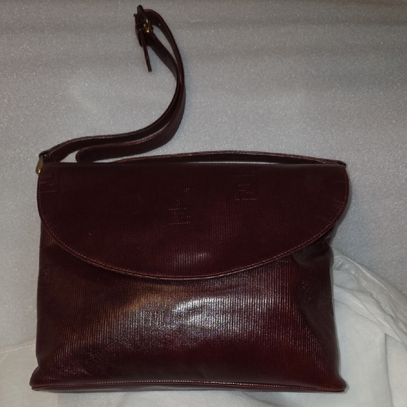 Fendi Burgundy and Gray Monogram Bag - Picture 1 of 14